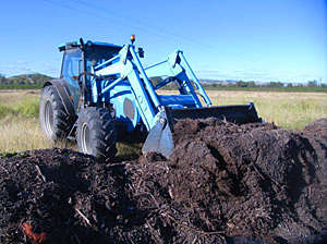 Turning compost pile with tractor / Callide Valley Healthy Soils Group